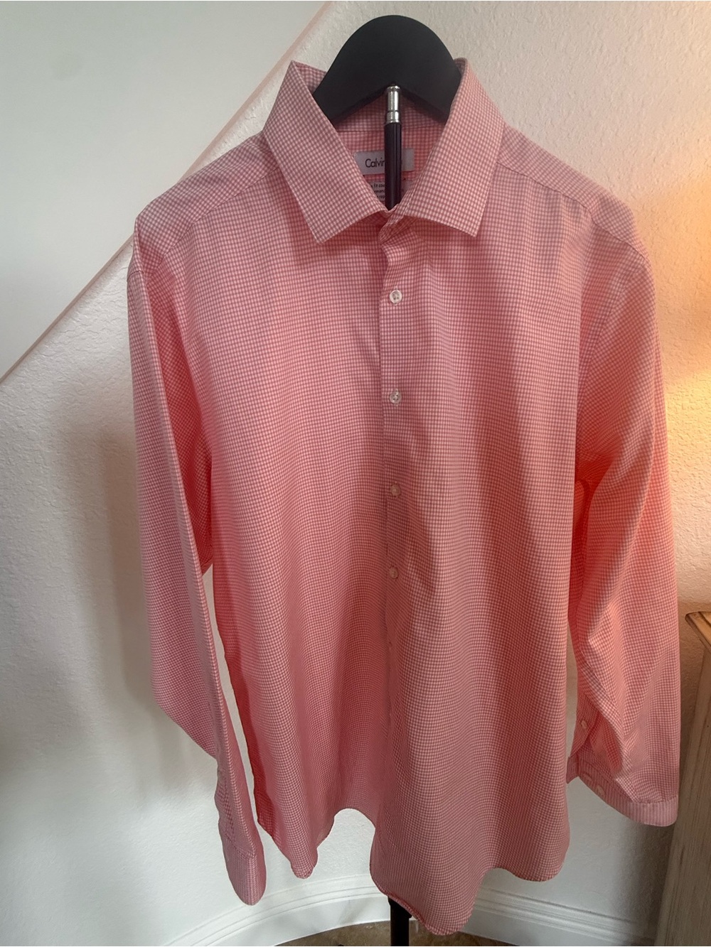Calvin Klein Pink Micro-Check Dress Shirt